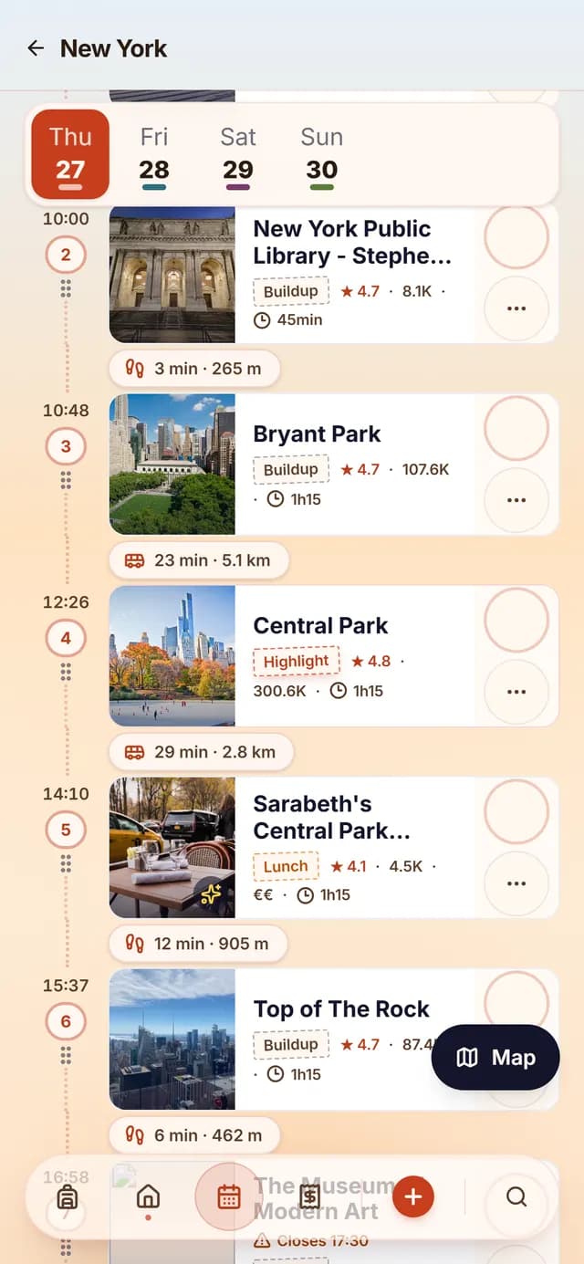 TripSake day plan for the downtown and Brooklyn day ending with the bridge walk westbound