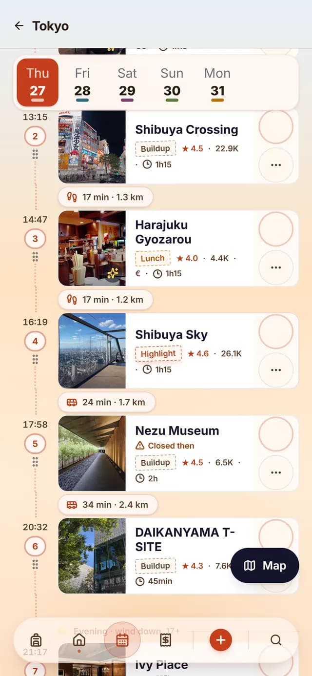 TripSake day plan for day one in Tokyo with Meiji Jingu, Shibuya Scramble and a timed Shibuya Sky slot